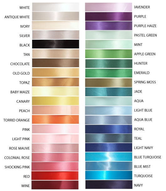 Satin Color Chart